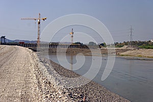 The construction of the Ashta dam on the Drini River