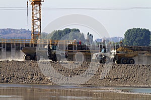 The construction of the Ashta dam on the Drini River