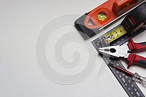 Construction background with different tools