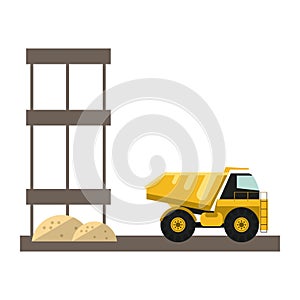 Construction backhoe isolated