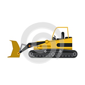 Construction backhoe isolated
