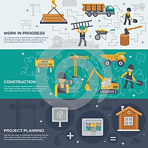 Construction Banner Set vector design illustration