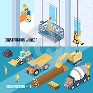 Construction Banners Set