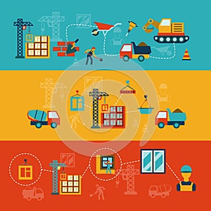 Construction banners set