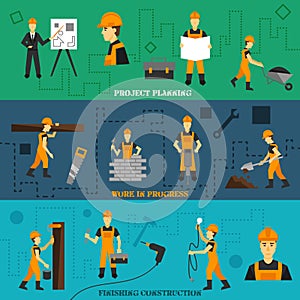 Construction Banners Set