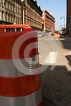 Construction Barrel Downtown Grand Rapids