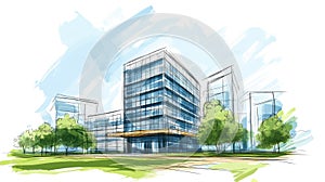 construction beaming office building