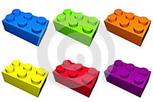 Construction Blocks In Colorful Isolation