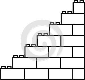 Construction blocks toy icon - vector