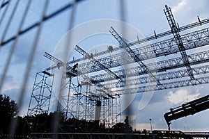 Construction in blue sky of Thailand