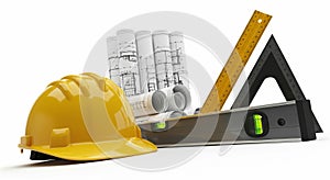 Construction Blueprint and Tools for Engineering Projects