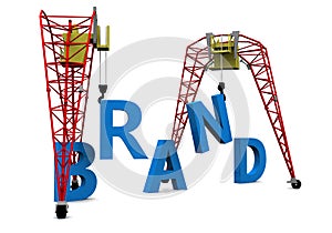 Construction brand 3D text