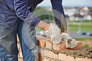Construction bricklayer work
