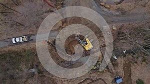Construction of Bridge Footings as seen by a Drone