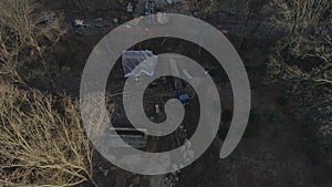 Construction of Bridge Footings as seen by a Drone