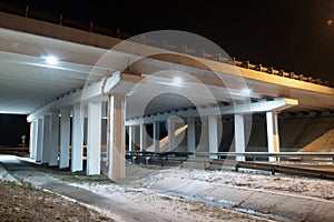 Construction bridge light blue transportation night architecture