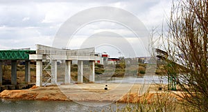 Construction of a bridge over the Llobregat River