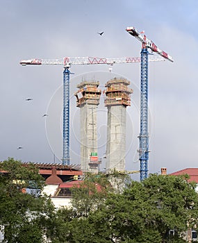 Construction of bridge piers photo