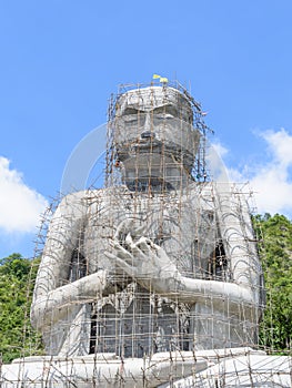 Construction of Buddha statue big