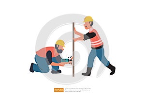 Construction Builder Character with Hand Drill. Vector Illustration of Construction Worker