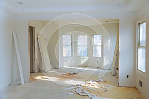 Construction building industry new home construction interior drywall tape. Building construction gypsum plaster walls