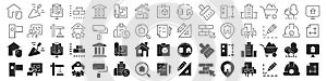 Construction and building line excellent icons collection in two different styles. Thin outline icons pack. Vector illustration