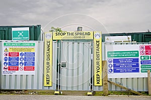 Construction building site Covid-19 health and safety sign