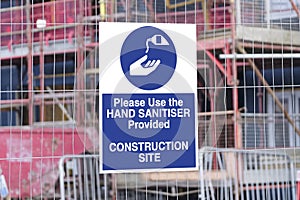 Construction building site Covid-19 health and safety sign