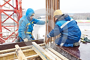 Construction building site workers