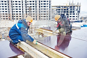 Construction building site workers