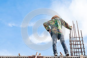 Construction building workers at construction