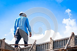 Construction building workers at construction