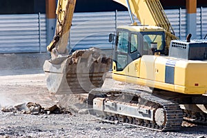 Construction bulldozer photo