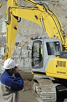 Construction and bulldozer