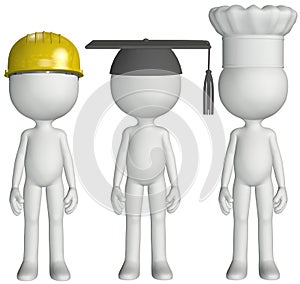 Construction chef student grad occupation job hats photo