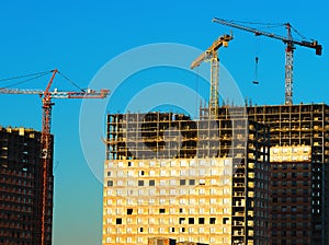 Construction of the city buildings background