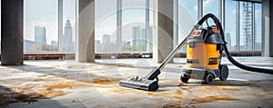 Construction Cleaning Service Dust Removal With A Vacuum Cleaner