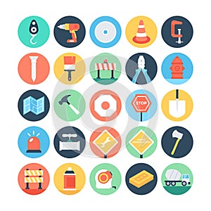 Construction Colored Vector Icons 1