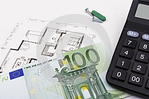 Construction concept with Euros (EUR)