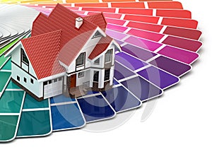 Construction concept. House and color palette.