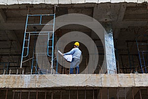 Construction concepts, Engineer and Architect working at Construction Site