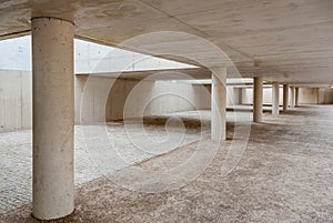 Construction of concrete and cement with Vanishing Point and textures without people