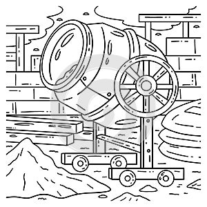 Construction Concrete Mixer Coloring Page for Kids