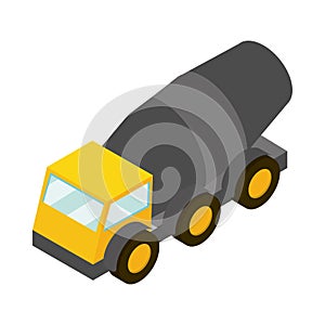 Construction concrete mixer truck isometric