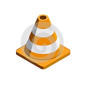 Construction cone 3D isometric icon