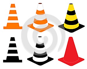 Construction cone icon on white background. traffic cones sign. plastic traffic cones symbol