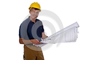 Construction Contractor Businessman on White