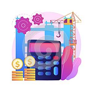 Construction costs abstract concept vector illustration.