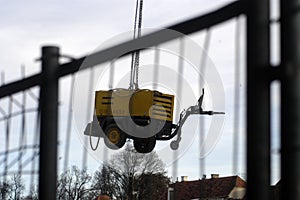 Construction crane in building industry