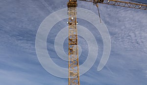 Construction crane in building industry